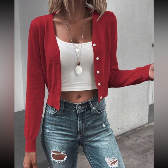 Boho open front cropped cardigan - Picture 13 of 16